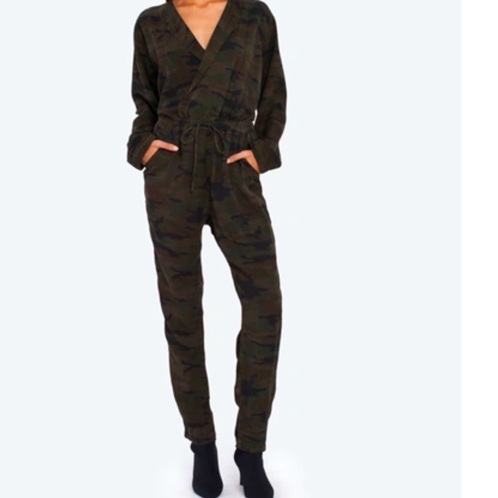 Nsf Clothing Utility Jumpsuit Green Camo Size small